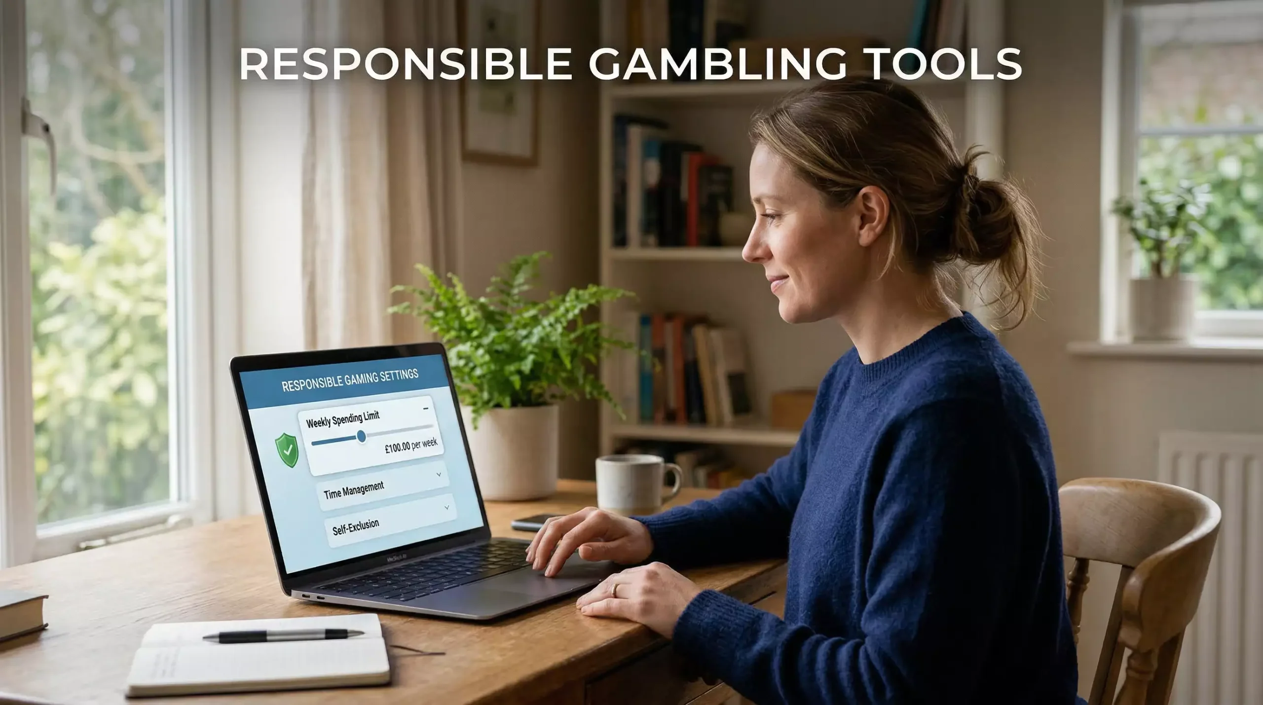 Person setting a spending limit on a sweepstakes casino responsible gambling settings page